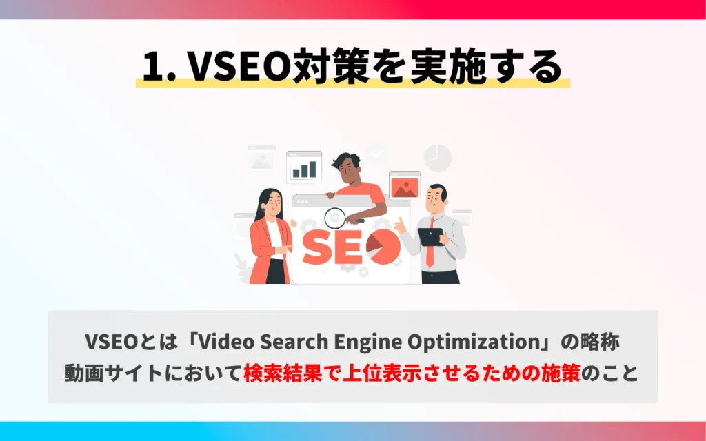 YouTube収益化を成功させるコツ1. VSEO対策を実施する